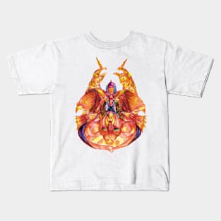 Girl and cat. Reversed drawing Kids T-Shirt